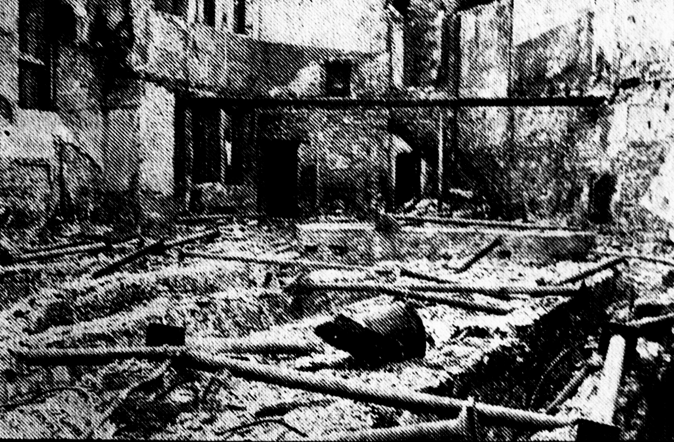 Wadham St. Baptist Church after the 1942 bombing raid