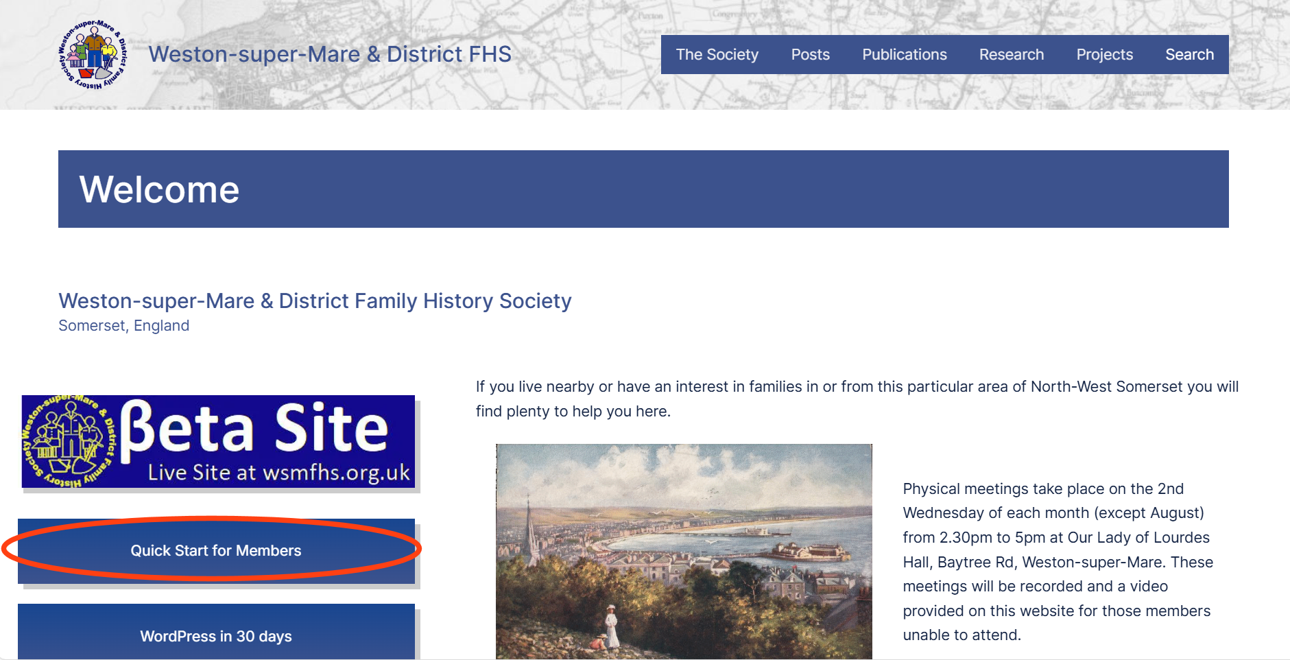 Front Page of New Site
