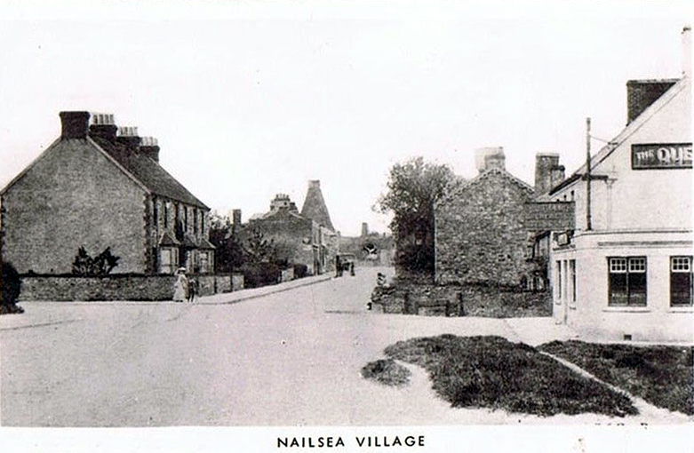 Nailsea Village c1900 (Old Glass Works in background)